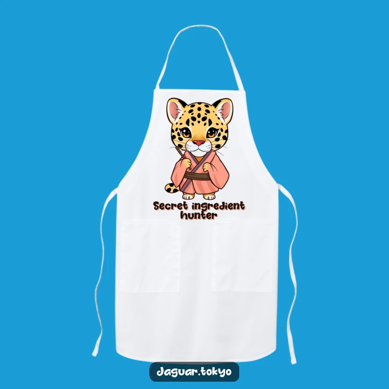 Funny Jaguar Apron: Striped Kimono Peering Chef Wear - Intriguing Kitchen Gift