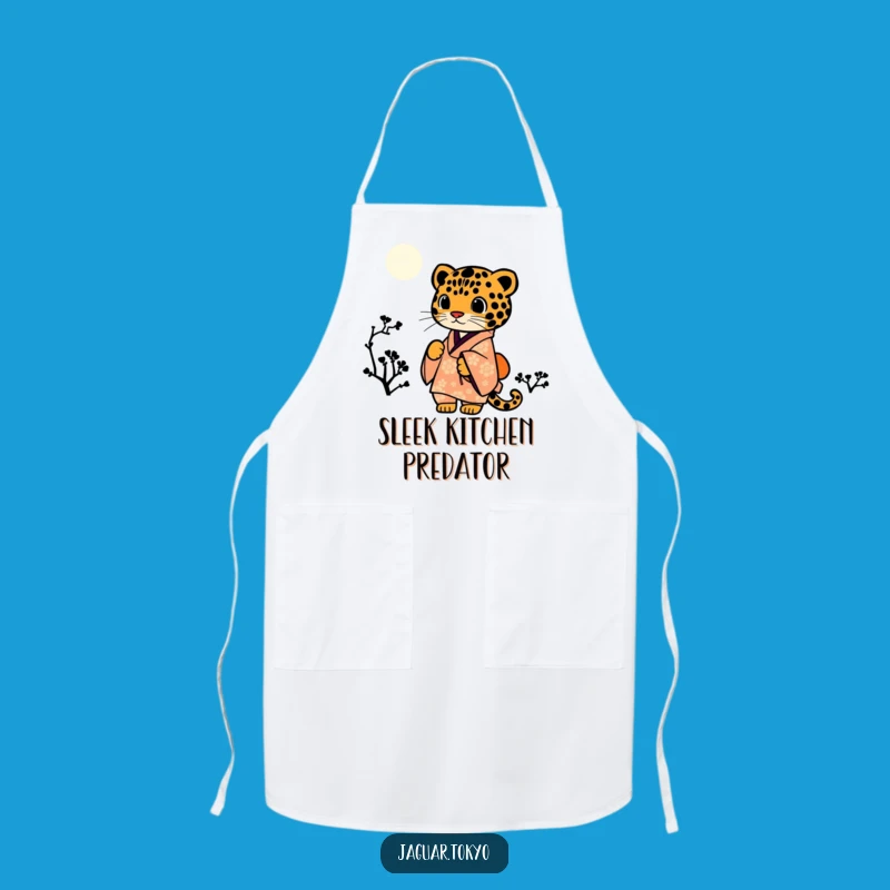Funny Jaguar Kimono Starry Night Apron - Artistic Kitchen Gift