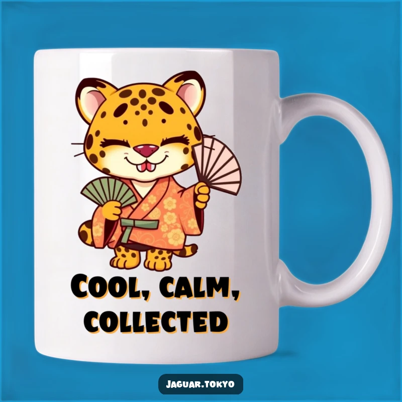 Funny Jaguar Kimono Mug - Mischievous Feline Gift - Stylish Animal Mug