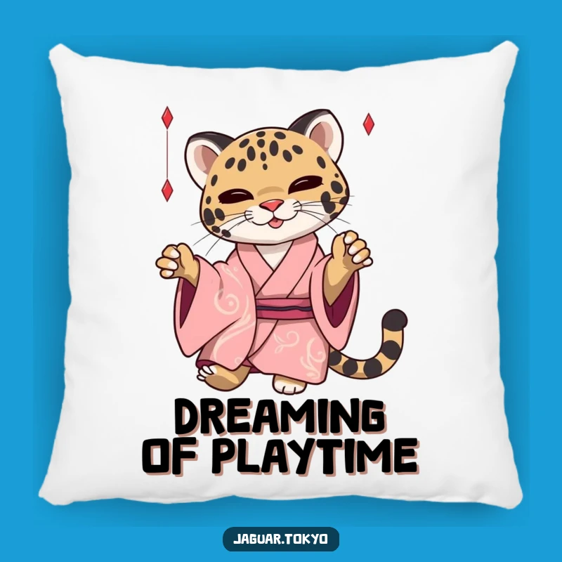Funny Jaguar Pillow: Cozy Kimono Cat Cushion - Whimsical Home Gift