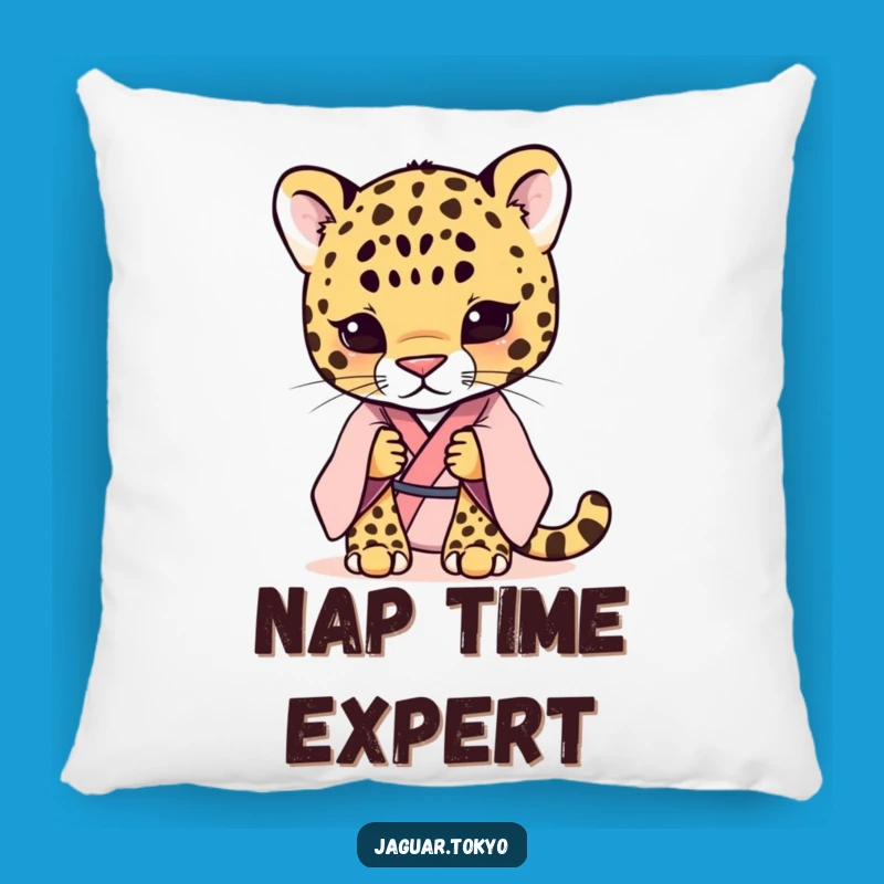 Funny Shy Jaguar Kimono Pillow: Soft Pastel Cushion, Perfect Accent Gift