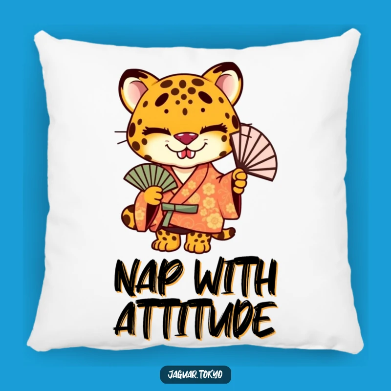 Funny Jaguar Kimono Pillow - Cozy Feline Comfort - Stylish Home Decor Gift