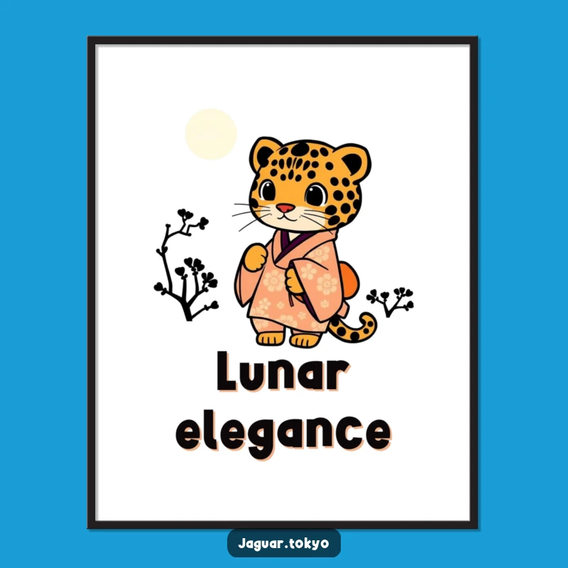 Funny Jaguar Kimono Starry Night Digital Art - Instant Artistic Decor Gift