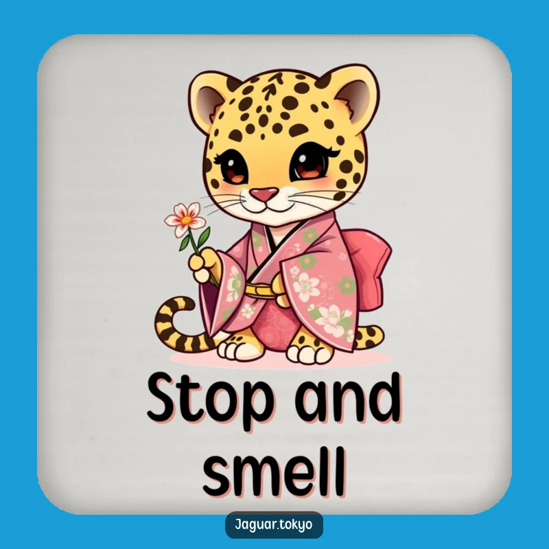 Funny Cute Jaguar Flower Coaster - Protect Tables with Bloom - Gift