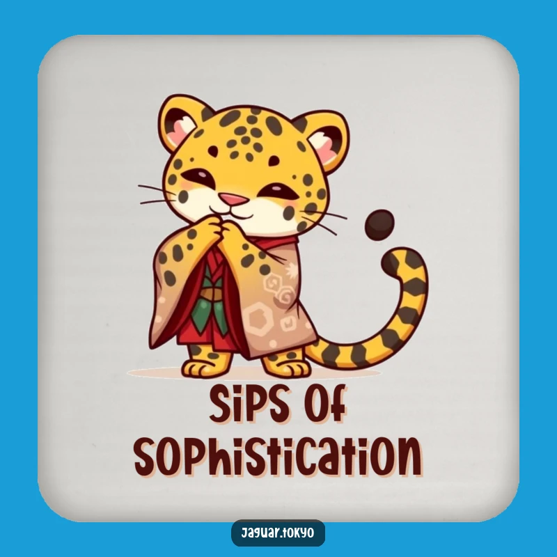 Funny Jaguar Drink Coaster: Kimono Bowing Protection - Elegant Table Gift