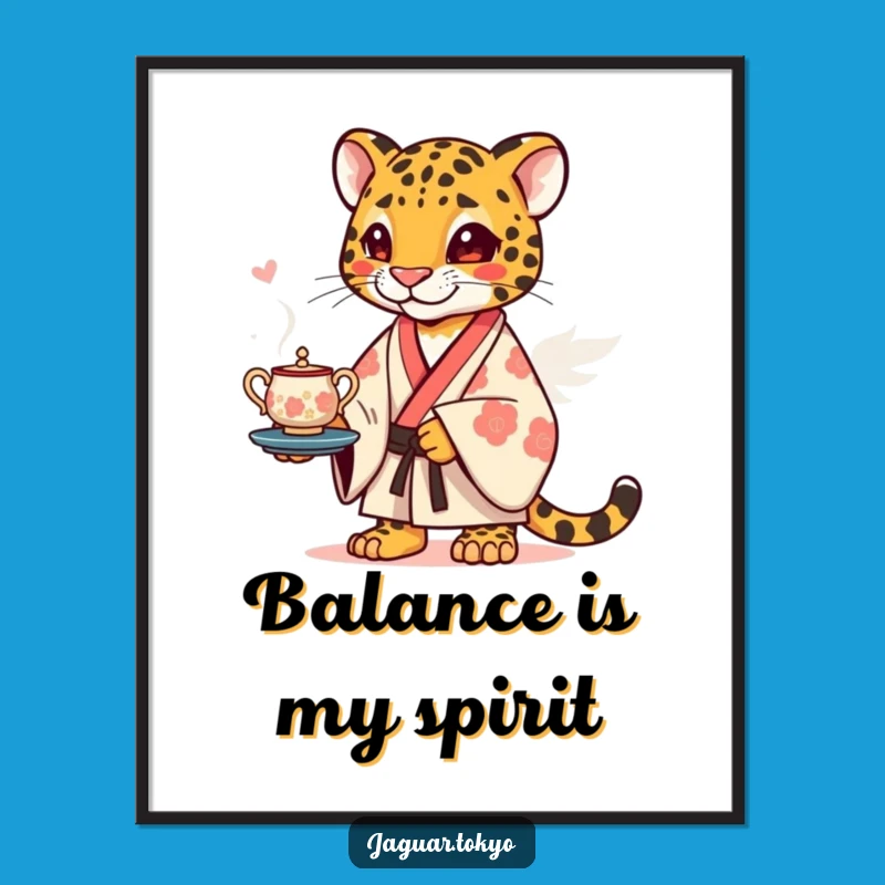 Funny Jaguar Kimono Poster - Whimsical Wall Art for Humorous Decor!