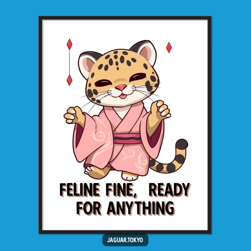 Free Printable Wall Art: Playful Jaguar - Chic Downloadable Decor for Stylish Spaces