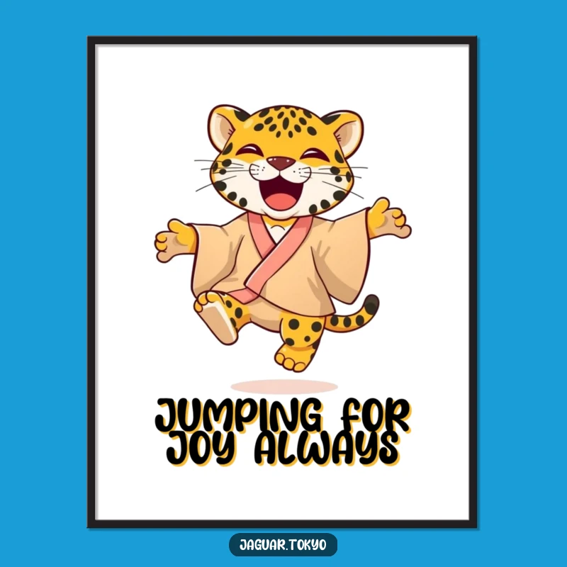 Playful Jaguar Jump Free Printable Wall Art - Vibrant Downloadable Decor