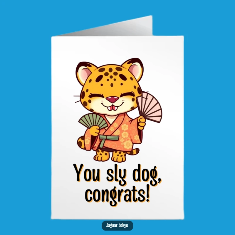 Funny Free Printable Congrats Card: Stylish Jaguar Fan, Unique Downloadable Gift for Celebrations