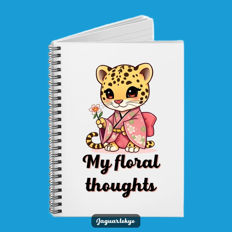 Funny Cute Jaguar Flower Notebook - Journal Your Sweet Thoughts - Floral Gift