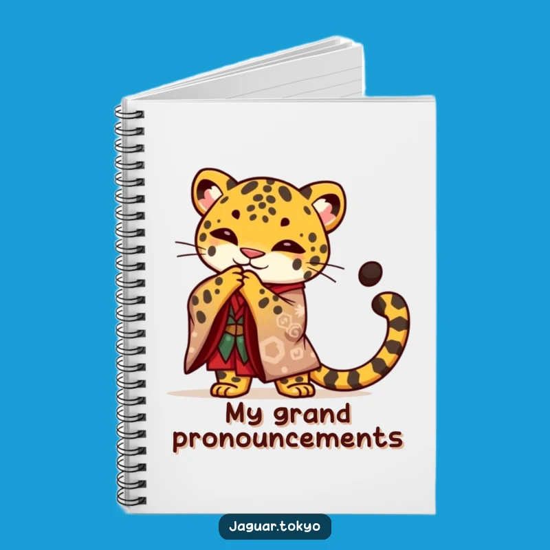Funny Jaguar Notebook: Kimono Bowing Feline Journal - Elegant Gift