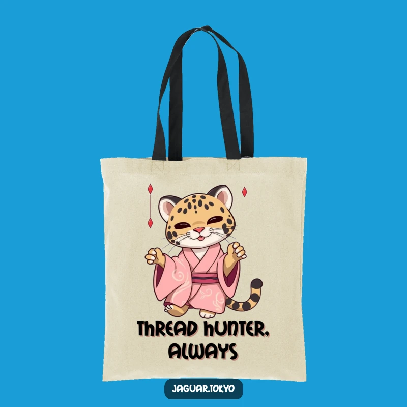 Funny Jaguar Tote Bag: Elegant Kimono Cat Accessory - Practical Funny Gift